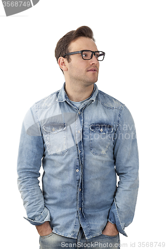 Image of Portrait of a Young Man with Glasses