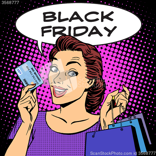 Image of Black Friday woman with business card discounts