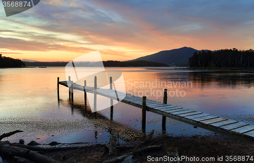 Image of Little Timber Jetty on Wallaga Lake at Sunset