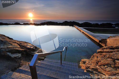 Image of The steps into Blue Pool Bermagui