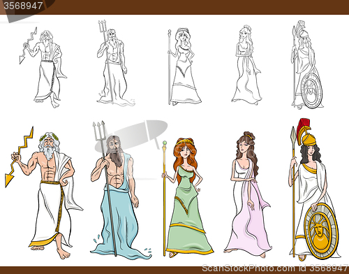 Image of greek gods cartoon illustration