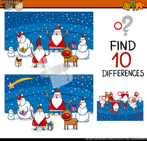 Image of christmas differences game for kids