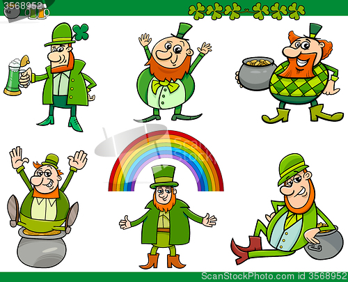 Image of saint patrick day cartoon set