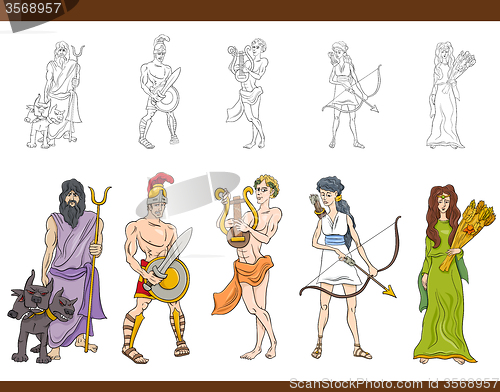 Image of greek gods set illustration