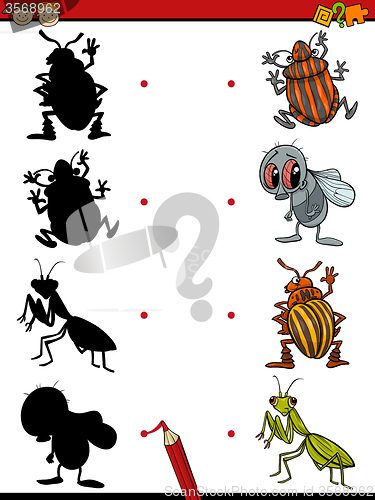 Image of cartoon educational shadows task