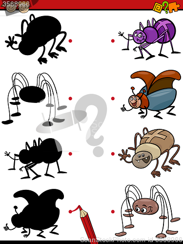 Image of cartoon educational shadows task