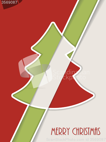 Image of Simplistic christmas greeting with white line tree and shadow