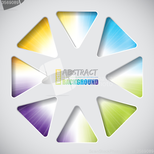 Image of Abstract design with triangles and hexagon background