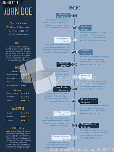 Image of Modern cv resume design in blue and orange colors