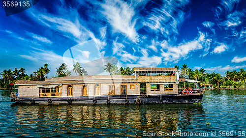 Image of Houseboat on Kerala backwaters, India