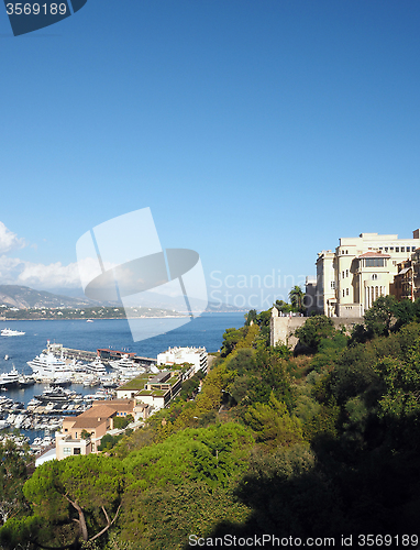 Image of panoramic view  harbor port Monte Carlo Monaco Europe   