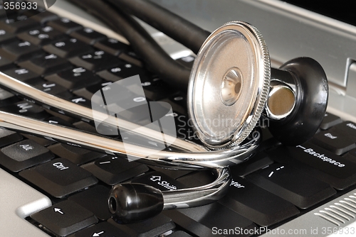 Image of Stethoscope on Keyboard