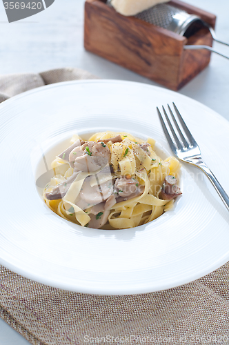 Image of 
Pasta and rice with porcini mushrooms served with butter and pa