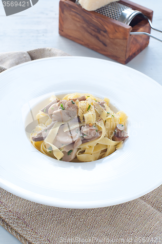 Image of 
Pasta and rice with porcini mushrooms served with butter and pa