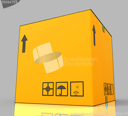 Image of Blank Delivery Box Shows Copy space For Message