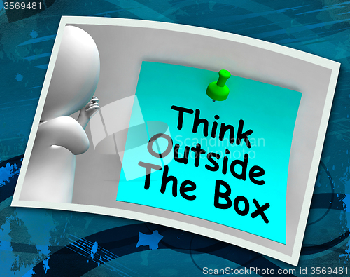 Image of Think Outside The Box Photo Means Different Unconventional Think