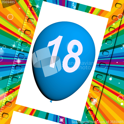 Image of Balloon Represents Eighteenth Happy Birthday Celebrations