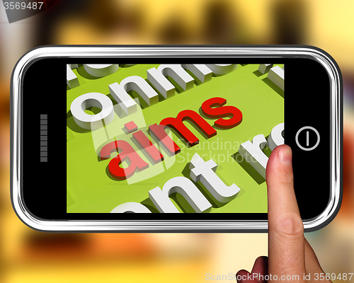 Image of Aim In Word Cloud Shows Targeting Aspirations