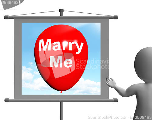 Image of Marry Me Sign Represents Lovers Proposed Engagement