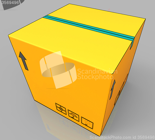Image of Blank Delivery Box Shows Copy space For Message