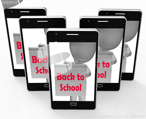 Image of Back To School Phone Shows Beginning Of Term