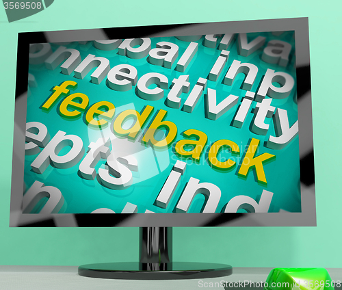 Image of Feedback Word Cloud Screen Shows Opinion Evaluation And Surveys