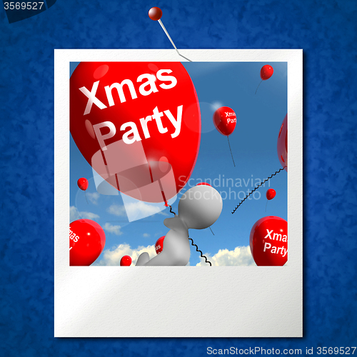 Image of Xmas Party Balloons Photo Show Christmas Celebration and  Festiv