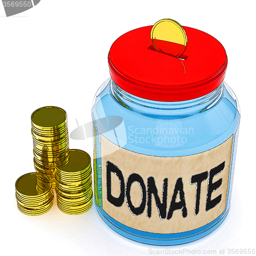 Image of Donate Jar Means Fundraiser Charity Or Giving