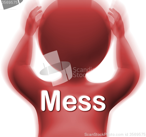 Image of Mess Man Shows Chaos Disorder And Confusion