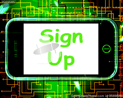 Image of Sign Up On Phone Shows Join Membership Register