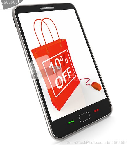 Image of Ten Percent Off Phone Shows Online Sales and Discounts