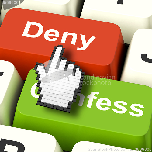 Image of Denial Deny Keys Shows Guilt Or Denying Guilt Online