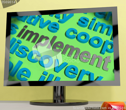 Image of Implement Word Screen Means Execute Or Put Into Practice