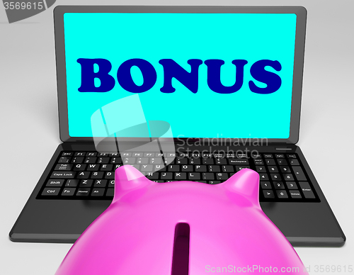 Image of Bonus Laptop Means Perk Benefit Or Dividends