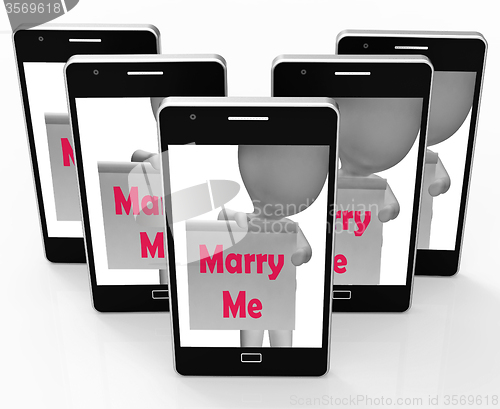 Image of Marry Me Sign Shows Marriage Proposal And Engagement