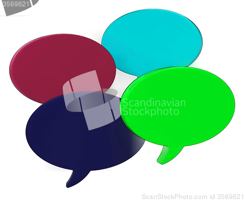 Image of Blank Speech Balloons Shows Copy space For Thought Chat Or Idea