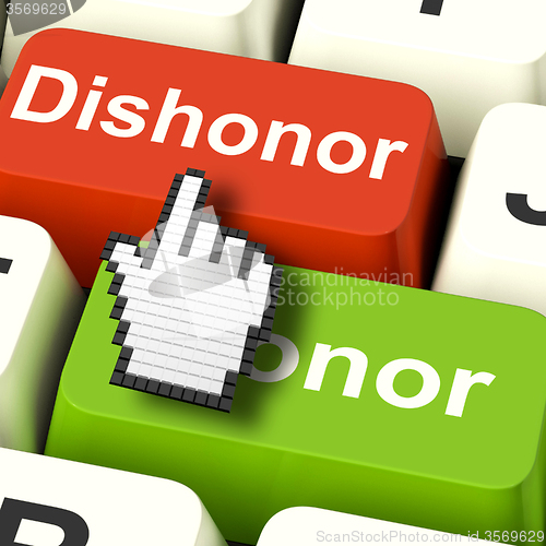 Image of Dishonor Honor Computer Shows Integrity And Morals
