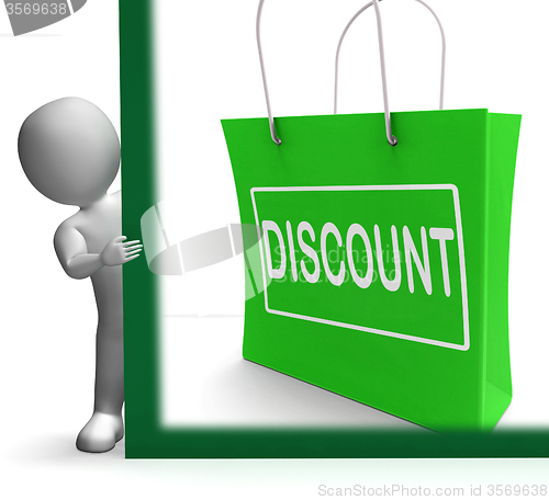 Image of Discount Shopping Sign Means Cut Price Or Reduce