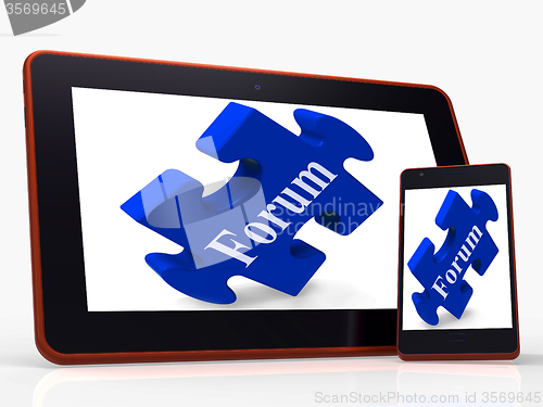 Image of Forum Smartphone Shows Website Networking And Discussion