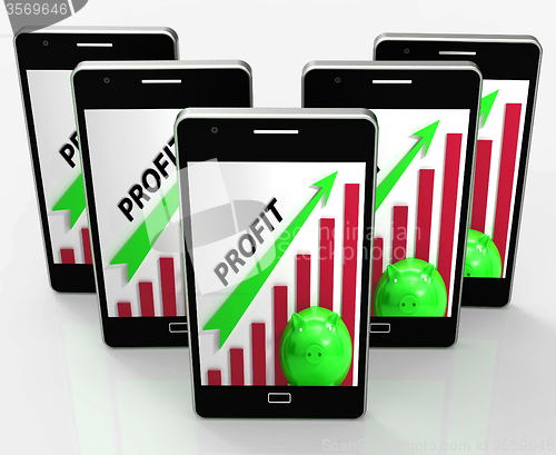 Image of Profit Graph Phone Shows Sales Revenue And Return