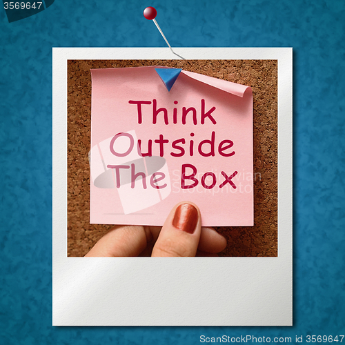 Image of Think Outside The Box Photo Means Different Unconventional Think