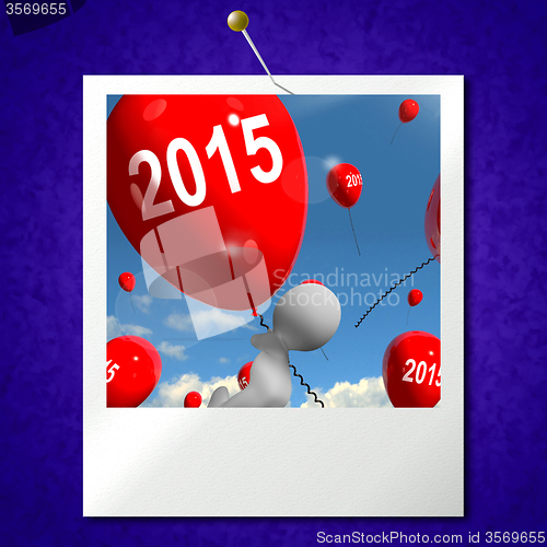 Image of Two Thousand Fifteen on Balloons Photo Shows Year 2015