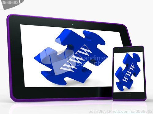 Image of WWW Smartphone Shows Internet Web And Online