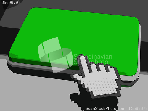 Image of Cursor Hand On Key Background Shows Blank Copy space Click Here