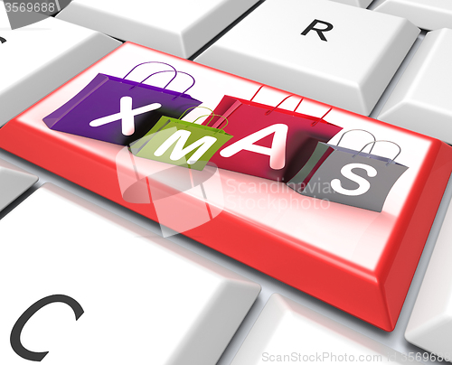 Image of Xmas Shopping Bags Key Show Retail Stores Or Buying