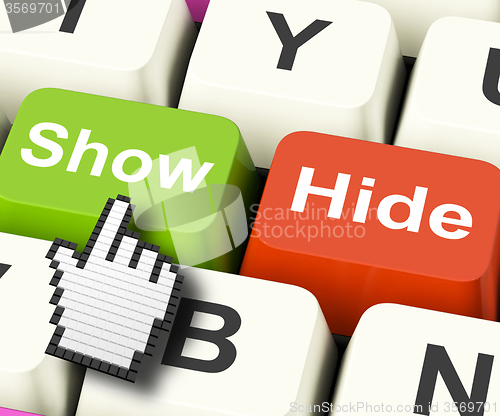Image of Show Hide Computer Keys Mean On Display And Out Of Sight
