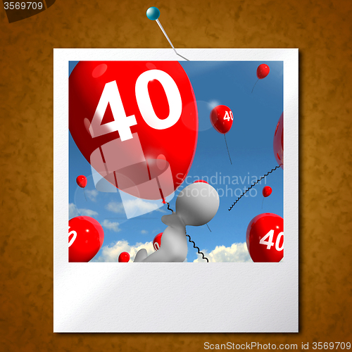Image of Number 40 Balloons Photo Shows Fortieth Happy Birthday Celebrati