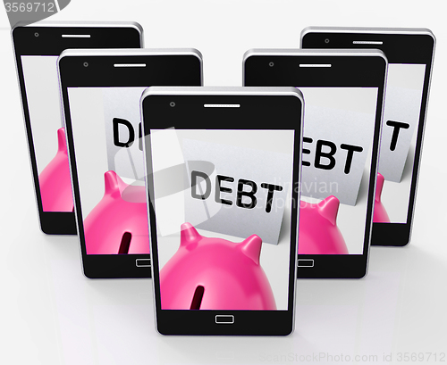 Image of Debt Piggy Bank Means Loan Arrears And Paying Off