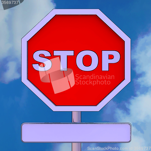 Image of Stop Sign With Blank Copy space For Message