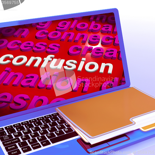 Image of Confusion Word Cloud Laptop Means Confusing Confused Dilemma